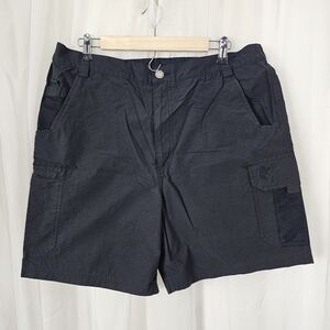 Reel Legends Men's Performance Quick Dry Cargo Shorts Black Size Large